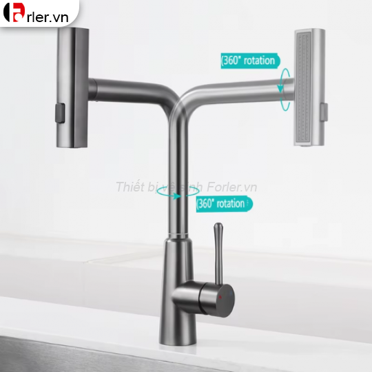 Vòi rửa chén Lạnh Rút Dây Inox 304 FORLER
