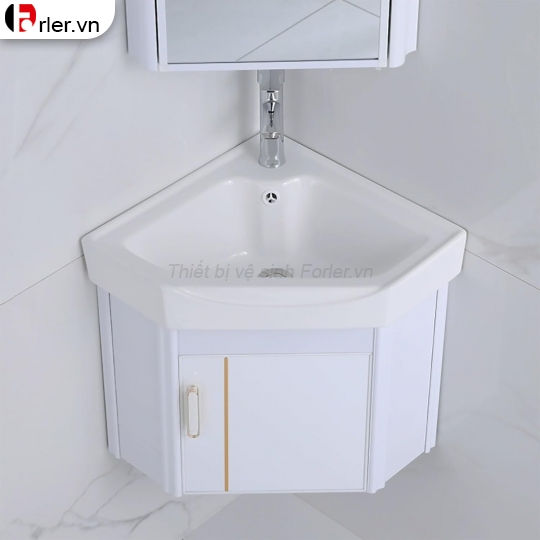 Bộ Tủ Góc Treo Tường Nhôm Hợp Kim Chậu Lavabo Và Tủ Gương Forler