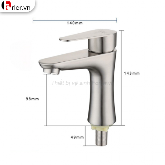 Vòi Lavabo lạnh inox 304 FORLER