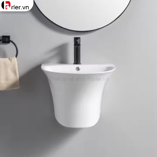 Chậu Lavabo Treo Tường Liền Chân FORLER