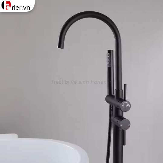 Vòi Sen Bồn Tắm Đặt Sàn Đen FORLER
