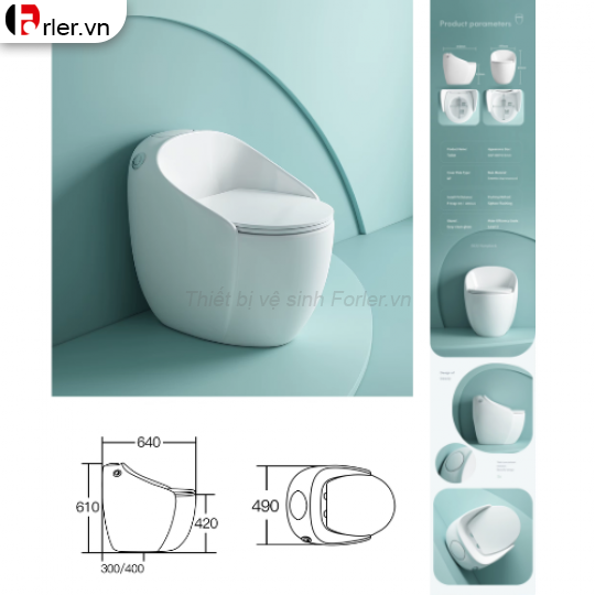 Bồn Cầu Trứng Hiện Đại Đơn Giản FORLER