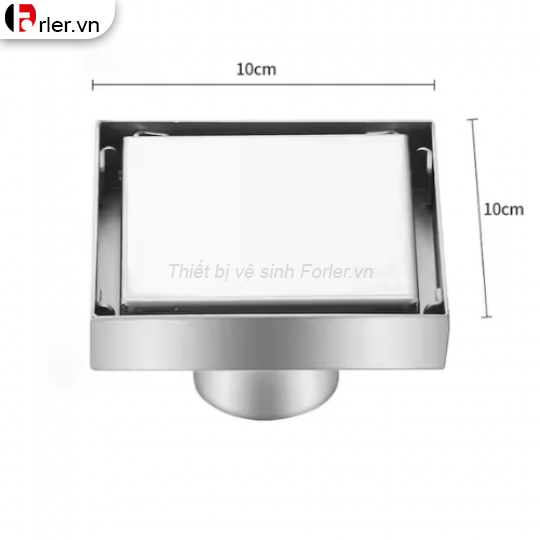 Phễu Sàn Vuông 10x10 Inox 304 Mờ FORLER