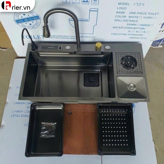 Chậu Rửa Chén Nano Xám Đen Có Bàn Chờ Forler