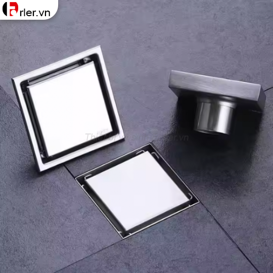 Phễu Sàn Vuông 10x10 Inox 304 Mờ FORLER