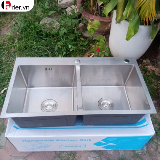 Chậu Rửa Chén Inox 304 2 Hộc Inox Mờ Forler