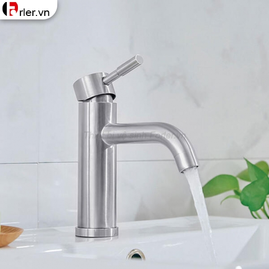 Vòi lavabo Điếu Dài Lạnh Inox Mờ Forler 
