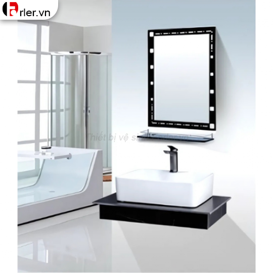 Bộ Bàn Đá 1 Tầng - Lavabo Đặt Bàn - Gương FORLER
