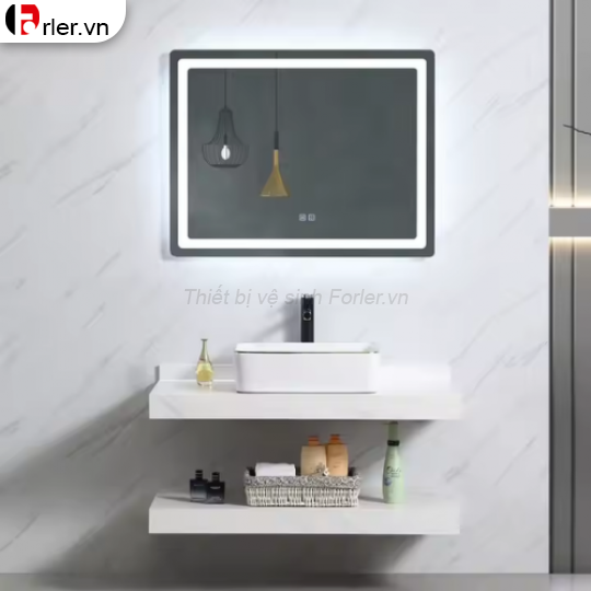 Bộ Bàn Đá 2 Tầng Kích Thước 80cm - Lavabo Đặt Bàn FORLER