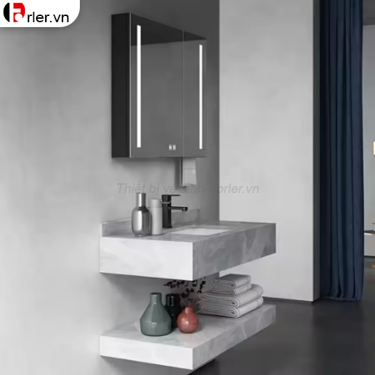 Bộ Bàn Đá 2 Tầng Âm - Tủ Gương FORLER