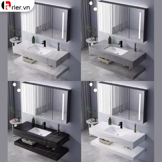 Bộ Bàn Đá 2 Tầng Âm - Tủ Gương FORLER