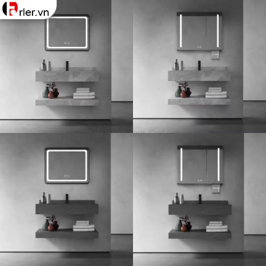 Bộ Bàn Đá 2 Tầng Âm - Tủ Gương FORLER