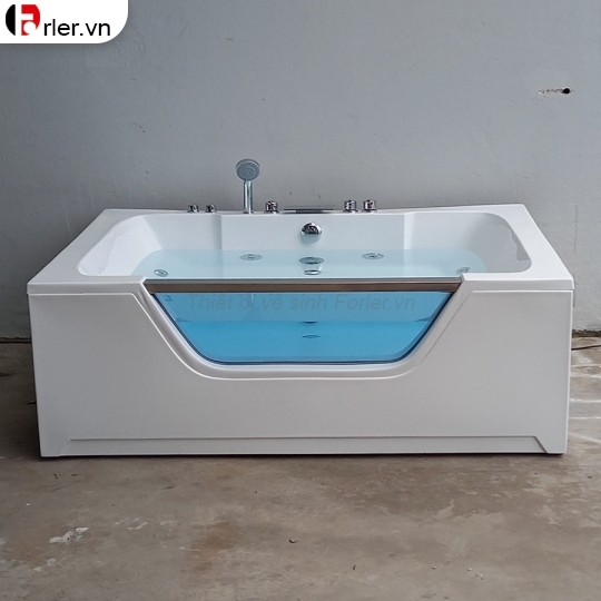 Bồn Tắm Massage Chữ Nhật Kính Xanh Forler 