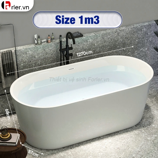 Bồn tắm nằm Oval nhựa Acrylic Forler T02 1m3 – 1m7
