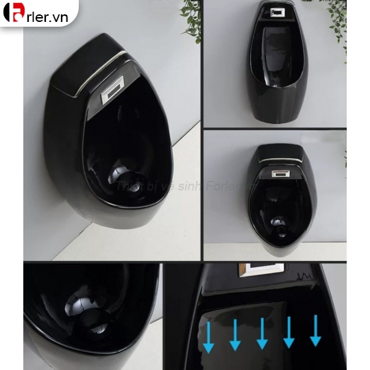Bồn Tiểu Treo Nam Cảm ứng Màu Đen Forler 