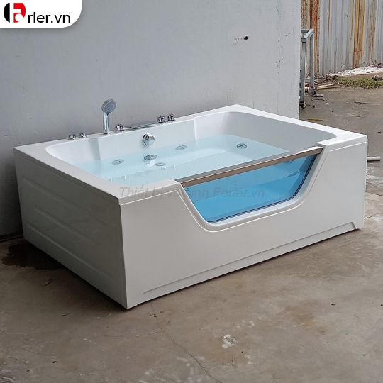 Bồn Tắm Massage Chữ Nhật Kính Xanh Forler 