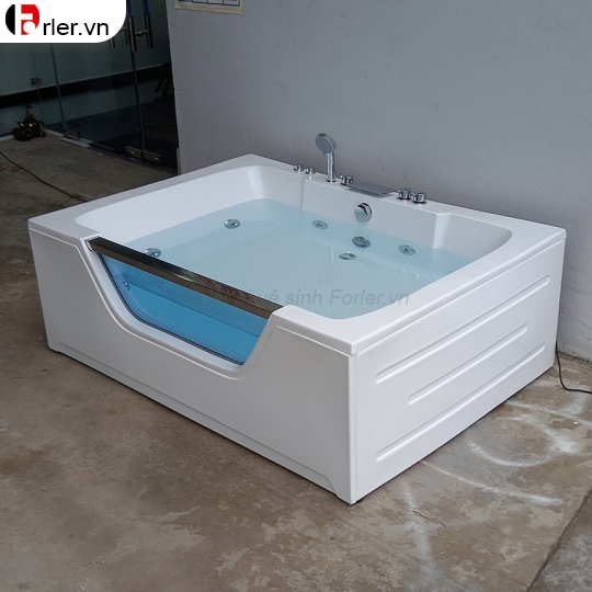 Bồn Tắm Massage Chữ Nhật Kính Xanh Forler 