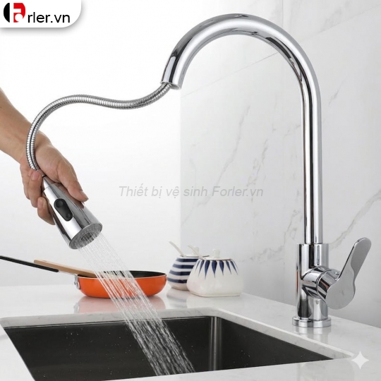 Vòi Chén Dây Rút Inox Tròn Loe (VRC04) Forler