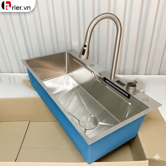 Chậu Rửa Chén 2 Phím Inox Mờ Hiển Thị Nhiệt Độ Forler