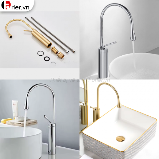 Vòi Lavabo Cổ Ngỗng 2 Kích Thước Nóng Lạnh FORLER