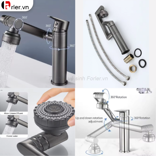 Vòi Lavabo Xoay 360 2 Kích Thước 20cm & 30cm FORLER