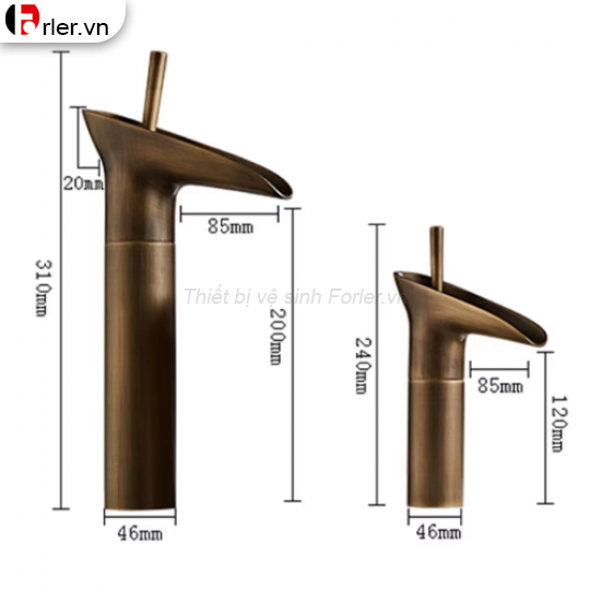 Vòi Lavabo Ống Tre 2 Kích Thước 20cm & 30cm FORLER