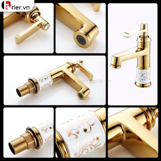 Vòi Lavabo Hoa văn Trắng 2 Kích Thước FORLER