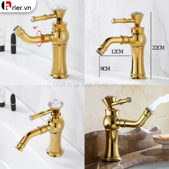 Vòi Lavabo Kim Cương 2 Kích Thước 20cm và 30cm Sang Trọng Cao Cấp FORLER
