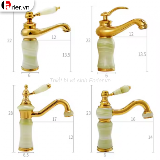 Vòi Lavabo Cổ Ngọc 2 Kích Thước 20cm và 30cm Sang Trọng FORLER