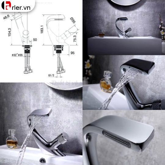 Vòi Lavabo Vòm Cung Nóng Lạnh FORLER
