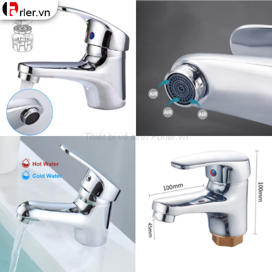 Vòi Lavabo NL Mạ Crom Eo Xéo FORLER