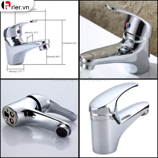Vòi Lavabo NL Mạ Crom Eo Xéo FORLER