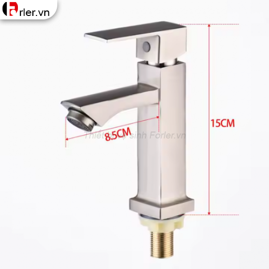 Vòi Lavabo Lạnh Vuông 2 Tấc FORLER