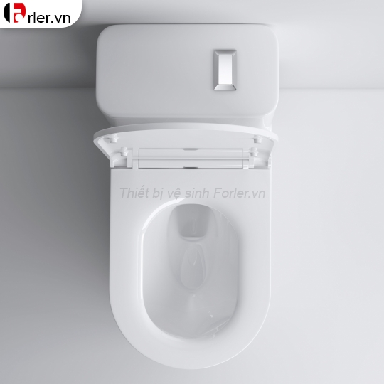 Bồn Cầu Một Khối Trắng Sứ Nút Lệch Cao Cấp FL-BCMK58 Forler