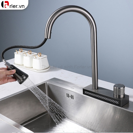 Vòi Rửa Chén Thác Nước Xám Nano (VRC33) Forler