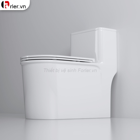 Bồn Cầu Một Khối Trắng Sứ Nút Lệch Cao Cấp FL-BCMK58 Forler