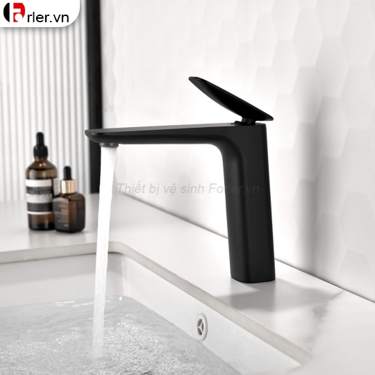Vòi Lavabo Lạnh Đồng Sơn Tĩnh Điện Đen (FL-VLVB37) Forler