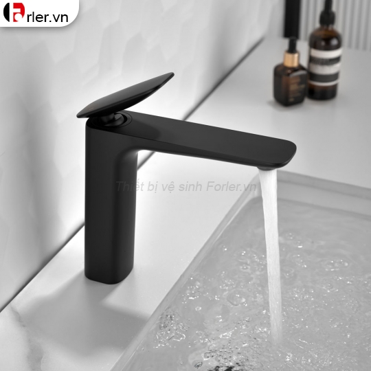 Vòi Lavabo Lạnh Đồng Sơn Tĩnh Điện Đen (FL-VLVB37) Forler