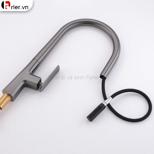 Vòi Chén Nóng Lạnh Dây Rút Xám & Đen (VRC54) Forler 