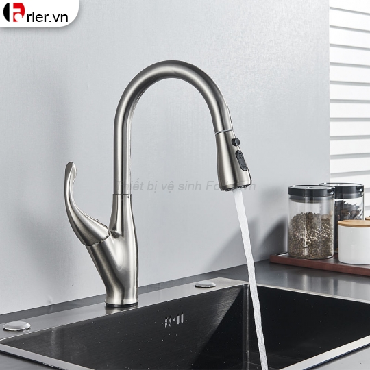 Vòi Rửa Chén Nóng Lạnh, Dây Kéo Inox SUS 304 (VRC45) Forler