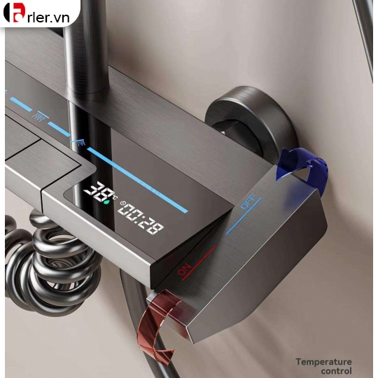 Sen Cây Tắm Nóng Lạnh 4 Phím Hiển Nhiệt Độ Nano Xám Forler