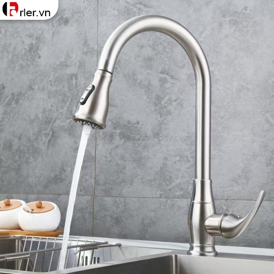 Vòi Rửa Chén Nóng Lạnh, Dây Kéo (VRC25) Forler