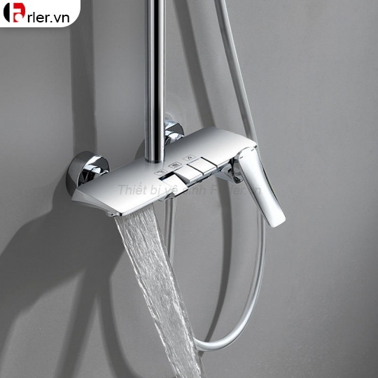 Sen Cây Tắm Đứng Đồng Thau Crom Nóng Lạnh Forler