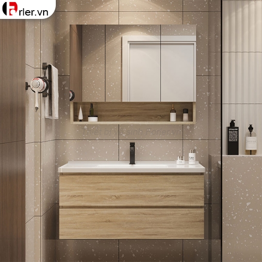 Bộ Tủ Nhựa PVC Giả Gỗ Cao Cấp & Tủ Gương Forler