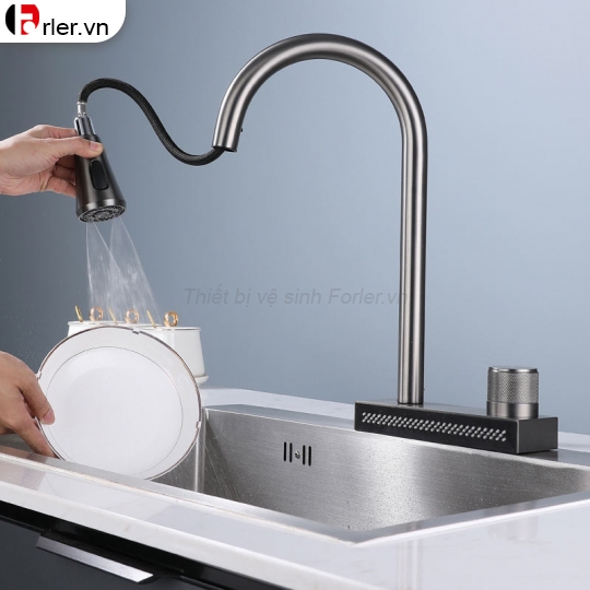 Vòi Rửa Chén Thác Nước Xám Nano (VRC33) Forler