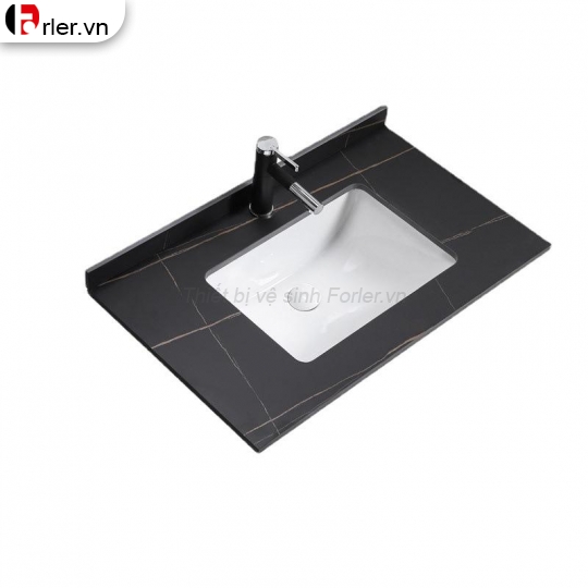 Mặt Đá Lavabo Âm Bàn Đen Nhám Vân Đá Forler