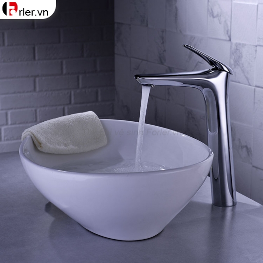 Vòi Lavabo Nóng Lạnh Đồng mạ Crome Cao 30cm (FL-VLVB35) Forler