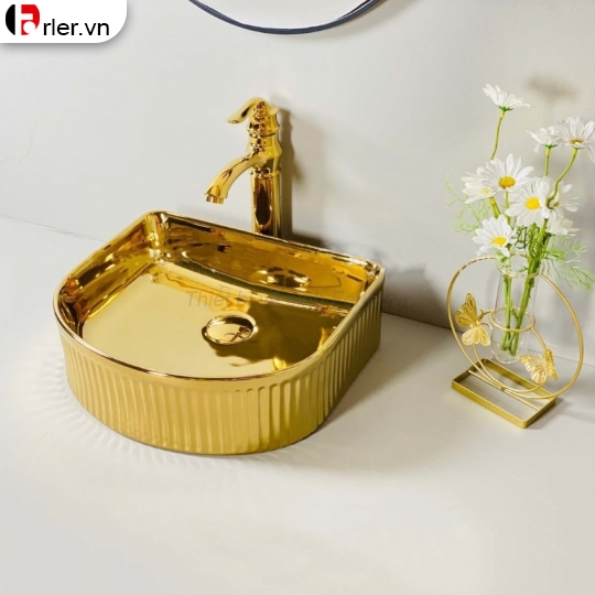 Chậu Lavabo Đặt Bàn Màu Vàng Luxury Forler 