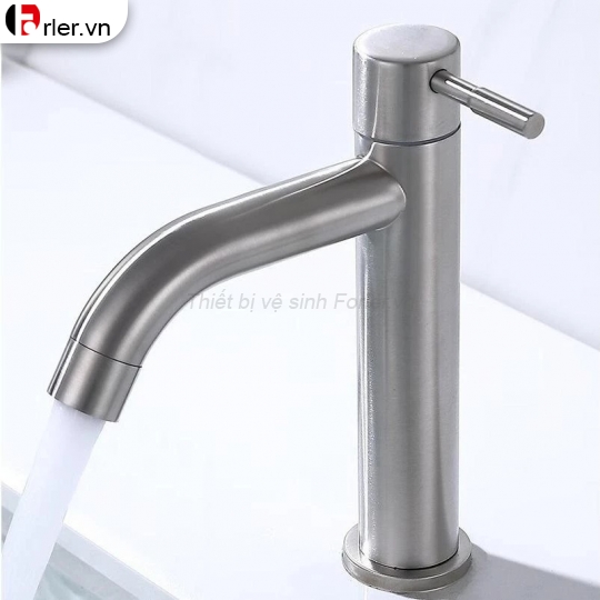Vòi lavabo Điếu Dài Lạnh Inox Mờ Forler 