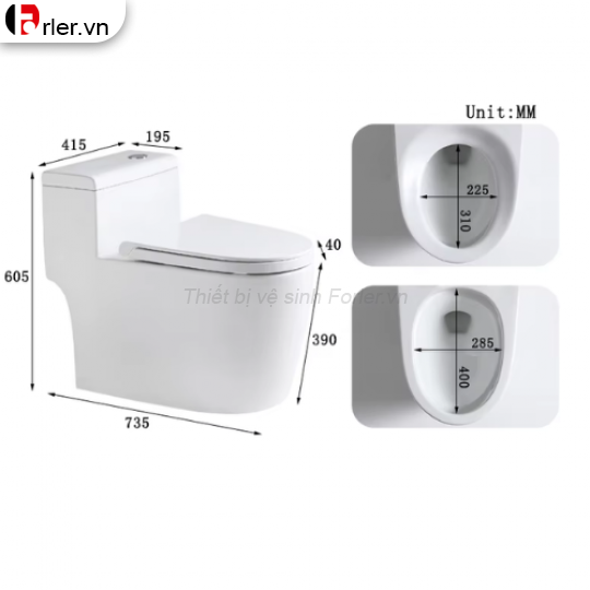 Bồn Cầu Một Khối Dáng Lùn FORLER
